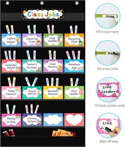 Ensemble de tableaux de rangement de classe avec 17 poches, tableau des tâches de classe durable pour les enseignants et les élèves du primaire - Product Image 3