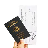 2020 أحدث مخصص الإبداعية كرافت ورقة جواز سفر تصميم الصعود دعوات زفاف الخروج بطاقات للضيوف