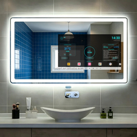 2026 Trendiger All-in-One Smart Moderner Badezimmer-TV-Spiegel mit Android-System, Touchscreen, beleuchtetem Magic Mirror und Hautanalyse-Kamera