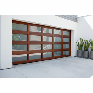 Porte de <span class=keywords><strong>garage</strong></span> en verre encadrée style rétro moderne, antivol, surface finie, bordure métallique vintage, pour villa classique, portail extérieur pour voiture - Product Image 5