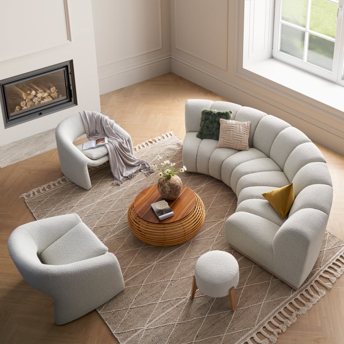 Modern Design Living Room Sofa Chair Wool Fabric Luxury Single Seater Sofa Accent Lounge Chairs