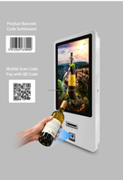 Mesin Kasir Layar Sentuh Kapasitif Interaktif Mini Kiosk Swalayanan Wintronix 21,5 Inci dengan Pembaca Barcode