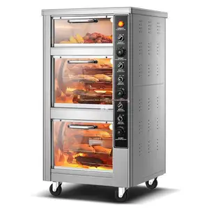 Oven pemanggang kentang Stainless steel, daya 4800w voltase 220v/380v, oven dek mudah digunakan memenuhi kebutuhan bisnis