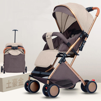 Poussette bébé en acier inoxydable de haute qualité, pliable, utilisable en extérieur, pour les enfants de 0 à 6 ans, avec position assise ou inclinée.