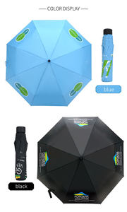 Logo ile sıcak satış promosyon ucuz hafif mini cep şemsiye seyahat yağmurlu 3 katlanır siyah şemsiye manuel açık ve yakın - Product Image 4