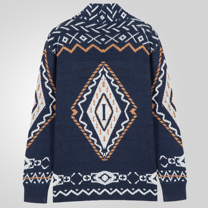 Homme Pull Chandail Gilet Cardigan Tricoter Rayé Mao à la mode Vêtement Tenue Hiver Noir Blanche