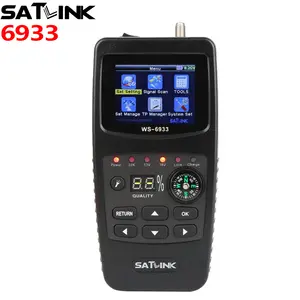 New Satlink 6933 Satellite Finder Meter Support DVB S/S2 LNB TFT LCD 800mAh Li経度Battery LED Flashlight USB 2.0 LNB