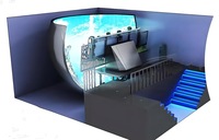 Interior 3D Naked 360 View 9D Dome Flying Cinema Simulator 6DOF Sistema de seguridad dinámico 7D Simulador de vuelo inmersivo Domo de metal