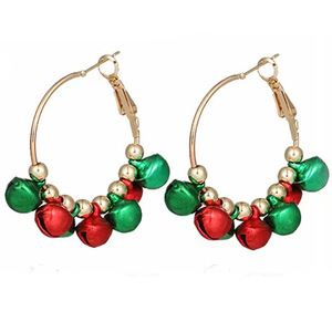 Wholesale Gold Plated Alloy Zircon <b>Christmas</b> Tree Snowflake Bell Drop Dangle Pendant <b>Earrings</b> Holiday Party Jewelry Women - Product Image 5