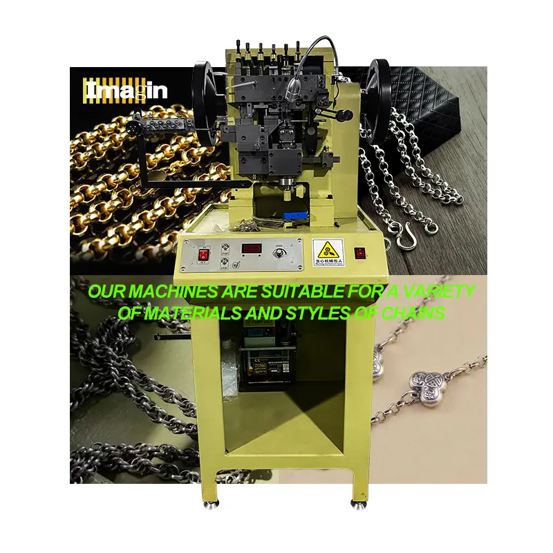 China gold, silver, platinum, iron, stainless steel, brass jewelry chain weaving machine welding machine point drill manufacture