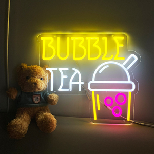 Bubble Tea Neon Sign <b>Lights</b> Custom Multi-Color <b>Remote</b> <b>Control</b> <b>Wall</b> Mountable Baby Gift Home Party Car Companies Event Decor - Product Image 4