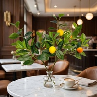 Branches de citron artificielles style Ins, accessoires de photographie pour arrangements floraux esthétiques d'hôtels, décorations d'Halloween et de Noël
