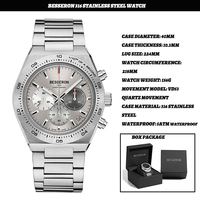 Reloj Cronógrafo de Cuarzo de Alta Gama para Hombre, Acero Inoxidable 316L, Reloj de Lujo para Hombre, Fabricante de Relojes con Nombre Personalizado