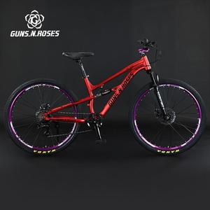 Vélo <span class=keywords><strong>de</strong></span> montagne 27,5 pouces, <span class=keywords><strong>cadre</strong></span> en alliage d'aluminium à suspension souple, 8 vitesses, léger, freins à disque mécaniques, fourche en <span class=keywords><strong>acier</strong></span> - Product Image 2