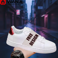 Chaussures de skate décontractées en cuir véritable avec semelle rouge, design personnalisable, logo, style marche et course, avec baskets pour hommes