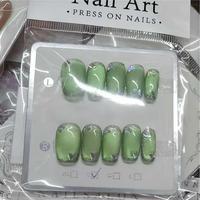 Uñas Postizas Hechas a Mano con Diseño Aleatorio, 10 Piezas/Juego, Uñas de Alta Calidad para Uso Diario para Mujeres
