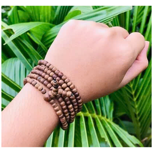 Bracelet en bois d'agar naturel de qualité supérieure 108 perles 6.8mm bâtons d'encens personnalisés bâtons de bambou du Vietnam bracelets à maillons de chaîne de mode - Product Image 2