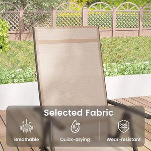 Chaise longue de jardin <span class=keywords><strong>en</strong></span> métal pliable confortable beige personnalisée Chaise longue de plage Chaise de patio pliante pour l'extérieur - Product Image 6