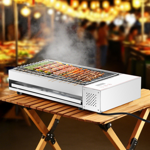 Máquina de parrilla eléctrica comercial de acero inoxidable Parrilla de barbacoa eléctrica sin humo para interiores para restaurante o tienda de comida rápida de barbacoa - Product Image 4