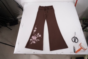 Y2K Vintage Floral Print Loose Straight <b>Flared</b> Pants Hot Girl Autumn Winter Fashion Flattering <b>Low</b> <b>Waist</b> Casual Pants - Product Image 6