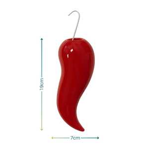 Evaporatori d'acqua in ceramica rossa a forma di peperoncino 10,5x3,5x16 cm, umidificatori a radiatore, set da 4 - Product Image 2