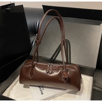 Sac de bowling rétro pour femmes, sac à main à bandoulière en cuir PU de grande capacité avec double fermeture éclair
