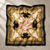 Foulard carré en satin floral personnalisé pour accessoires de foulard, bandana, foulard de tête ou de cou pour femme, châle de luxe tendance, décoration de sac