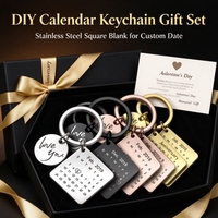 Porte-clés pendentif calendrier en acier inoxydable vierge, marqueur de date de naissance de bébé, breloque souvenir nouveau-né, cadeau, production en gros pour atelier