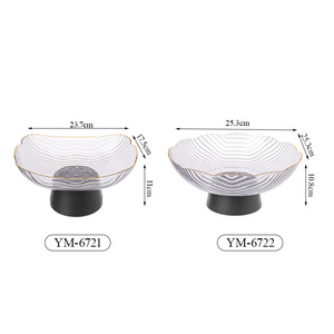 Modern Chinese Style Glass Fruit Plate Large Capacity Multi Purpose For Living Room <b>Coffee</b> <b>Table</b> Decor - Product Image 2