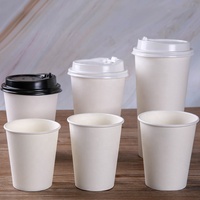 Gobelets en papier biodégradables jetables de haute qualité avec couvercles Logo personnalisé Style à paroi unique pour crème glacée café thé utilisation par les compagnies aériennes