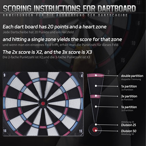 CyeeLife Classic Style No Electronic Dartboard Professional for Soft <strong>Tip</strong> <strong>Darts</strong> - Product Image 5