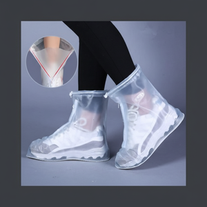 Stivali da pioggia impermeabili per uomo e donna con cerniera in PVC copriscarpe antiscivolo resistenti all'usura copri stivali da pioggia - Product Image 1