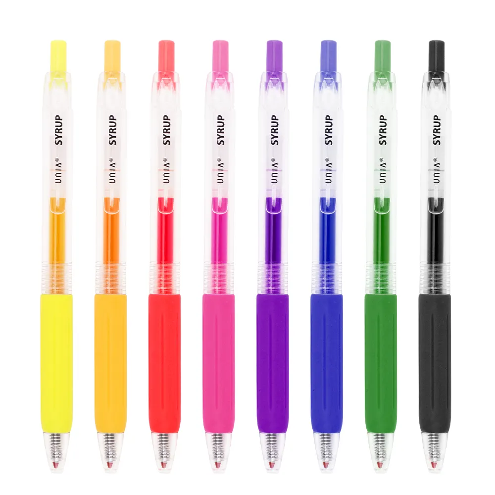 Hot Sale Promoção Plastic Gel Ink Ball Pen Borracha macia Touch Body Plastic Gel Pen Botão Click Caneta Esferográfica