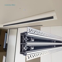 Diffuseur d'air linéaire moderne à bordure discrète, lames en alliage d'aluminium, revêtement en poudre, durable, réglable, carré, pour salon et atelier