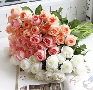 New Design multi colors Real touch flower Artificial latex rose bud for sale