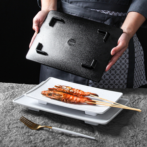 Melamine thương mại phục vụ tấm cho <span class=keywords><strong>Sushi</strong></span> lẩu hải sản nướng thịt nướng-tối giản melamine Bộ đồ ăn tấm cho nhà hàng - Product Image 3