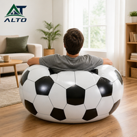 Fauteuil Gonflable Écologique de Football 105x105x80cm en PVC Floqué, Canapé Inclinable Léger et Portable pour Festival de Musique et Extérieur