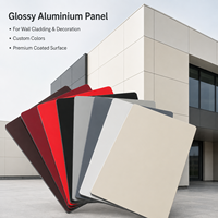 Panneau composite en aluminium Alucobond brillant de 4 mm pour revêtement mural extérieur