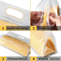 Sac Doypack Transparent à Huit Soudures Latérales Refermable avec Fermeture Zip et Poignée – Offre Spéciale
