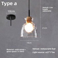 Lustre en verre à effet d'ondulation de style japonais, lampe de comptoir de bar, lampe de salle à manger, décoration simple, unique et créative pour café, OEM Guangdong