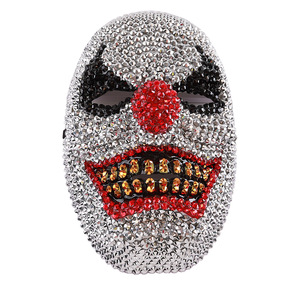 Máscara de Calavera con Incrustaciones de Diamantes, Estilo Horror, para Disfraz de Halloween, Material Plástico, Cubre Toda la Cara - Product Image 5