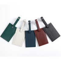 Étiquettes de bagages en cuir véritable personnalisées de luxe Mount Yanzhi avec logo sur mesure, étiquette de nom pour valise de voyage, identificateur de bagages d'aéroport