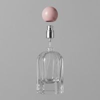 Vente en gros de flacons de parfum vides en verre transparent de 100 ml, rechargeables, avec un design cannelé, bouchon à bille rose, décoration de luxe