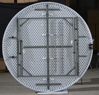 Vente en gros bon marché Tables pliantes rondes en plastique pour table de mariage et de fête en HDPE blanc de 6 pieds