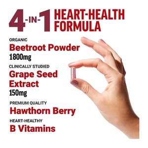 Capsules de racine de betterave certifiées GMP, 1800 mg, aident à maintenir une tension artérielle saine, 90 capsules - Product Image 4