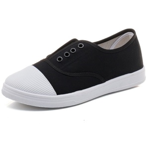 Nouvelles baskets basses en <span class=keywords><strong>toile</strong></span> respirantes à enfiler pour étudiantes, décontractées, blanches, disponibles en gros - Product Image 5