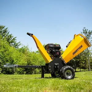 AUSTTER GS1500 Trailer Mounted Gravity Feeding 15Hp Petrol Engine Wood Chipper Shredders And Mulchers Machine