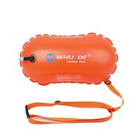 Pvc 28l gonflable étanche sauvetage airbag pour l'entraînement de natation en toute sécurité sac sec remorquage flotteur eau ouverte natation bouée sécurité