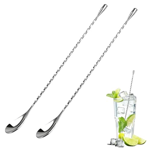Juego de Cubiertos de Acero Inoxidable Personalizado, Cuchara Mezcladora Creativa para Cócteles, Varilla Mezcladora, Cucharas Largas para Mezclar, Cuchara de Bar para el Hogar - Product Image 1
