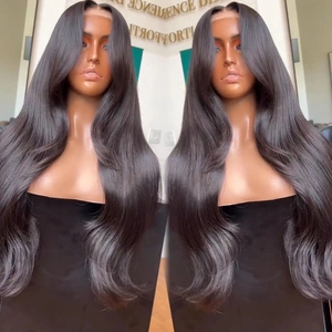 生越南假发人发前假发正面假发女性巴西头发黑色身体波浪蕾丝批发无胶高清蕾丝 - Product Image 2